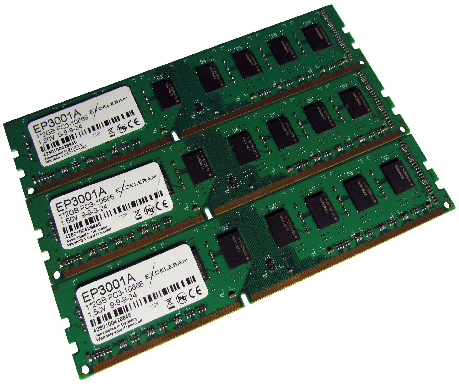 Exceleram 3 x 2GB PC3-10666 EP3003A – <em>overclockerska</em> memorija