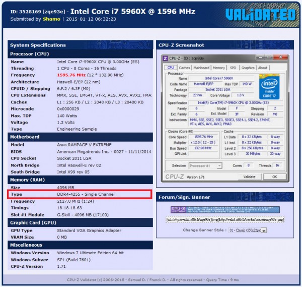 G.Skill DDR4 @ 4255MHz