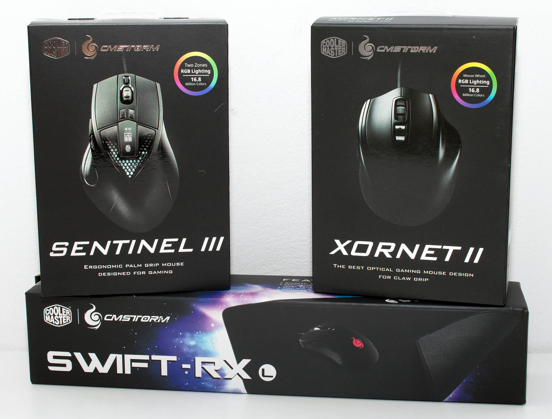 Coolermaster Sentinel III, Xornet II & Swift RX test