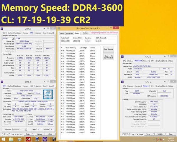 G.SKILL Trident Z DDR4 64GB(4x16GB) kit @ 3600MHz