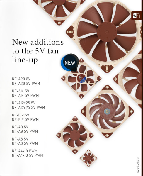 Noctua širi line-up 5V ventilatora