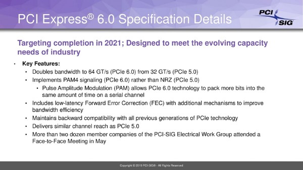 PCI-E 6.0 specifikacija dostupna od 2021. godine