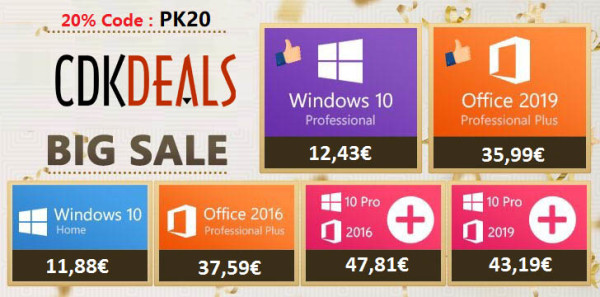 Kupite Windows 10 Pro za 12,43 €, Office 2019 za 35,99 €, ili pak oboje u paketu za samo 43,19 €