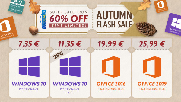 Nabavite Windowse 10 za samo 7,35 € u jesenskoj rasprodaji na Godeal24.com