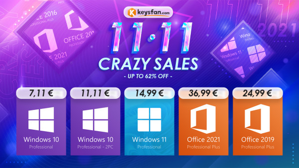 Nabavite najjeftinije Windowse 10 za 7,11 € na Keysfanovoj 11.11 rasprodaji