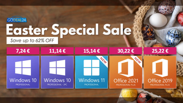 Koji su bolji, Windowsi 10 ili 11? Godeal24 uskrsnja rasprodaja vam nudi oboje, kao i Office po specijalnim cijenama u ograničenom vremenu!