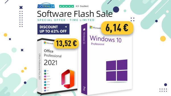 Nabavite svoje originalne Windowse 10, počevši od 6,14 €! Office 2021 već od 13,52 € na Godeal24 rasprodaji softvera!