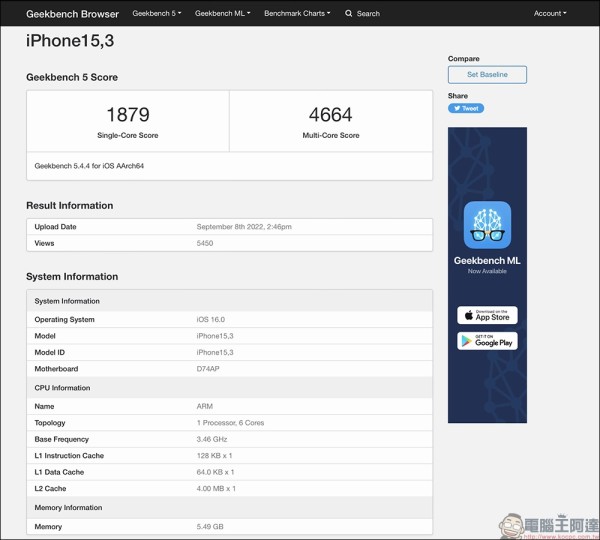 Slika 1 Geekbench 5