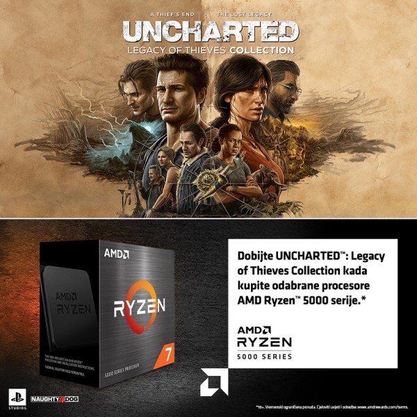 AMD kupcima Ryzen 5000 serije procesora u Hrvatskoj poklanja UNCHARTED: Legacy of Thieves