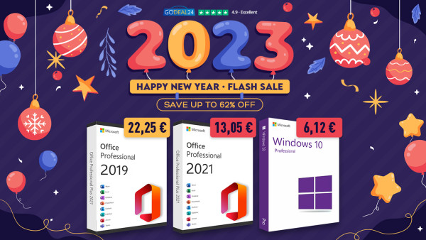 Novogodišnja rasprodaja za 2023. –  Kupite originalne Windowse 10 i Office već od 6,12 €