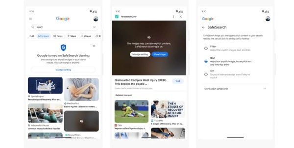 Google će zamutiti sve osjetljive slike prema zadanim postavkama u rezultatima pretraživanja
