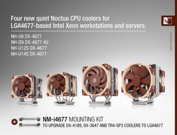 Novi Noctua hladnjaci za LGA4077 Xeon procesore