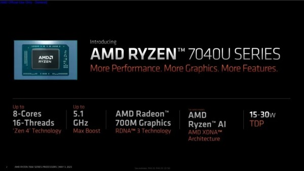 AMD  Ryzen 7040U serija procesora (2)