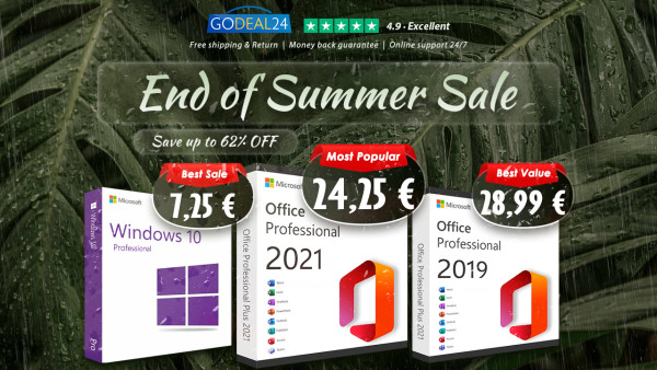 Godeal24 – mjesto koje prodaje samo originalne licence. Office 2021 za samo 24,25 € i Windowsi 10 za samo 7,25 €