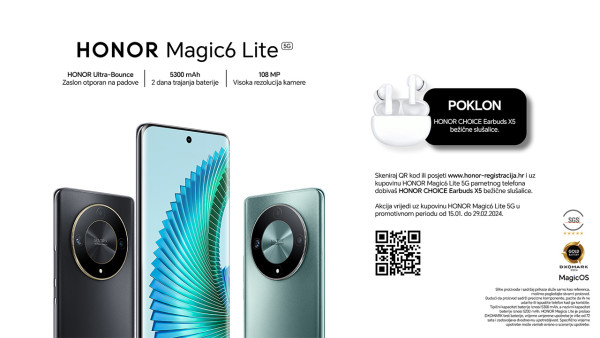 HONOR Magic6 Lite + poklon HONOR Choice Earbuds X5 slušalice