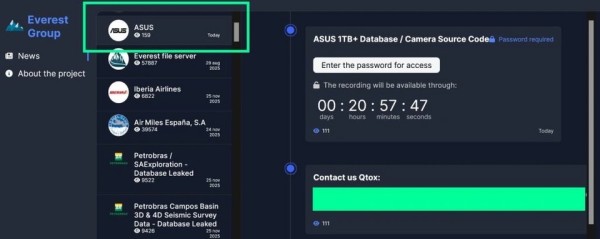 Kibernetički alarm_ hakerska grupa Everest tvrdi da je hakirala ASUS i prisvojila izvorni kod kamera_1